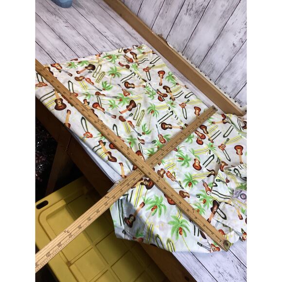 Resolution Clothing Men Hawaiian Shirt Medium Multi Funky Guitar Tropical - Picture 3 of 4